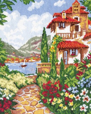 48-01 Вилла у моря. Набор для вышивки крестом Magic Needle - 1