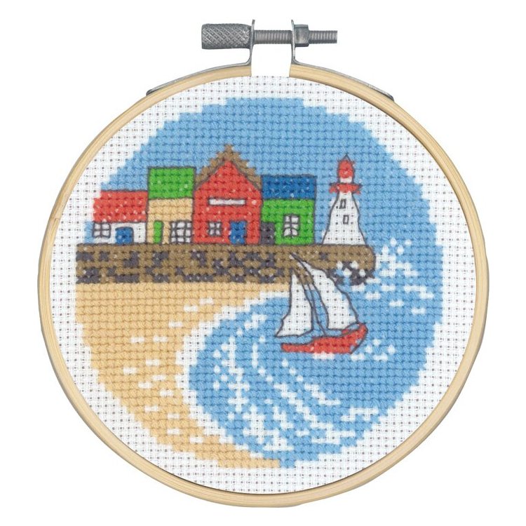 13-1420 Домики у пристани (Houses harbour. Набор для вышивания крестом PERMIN - 1