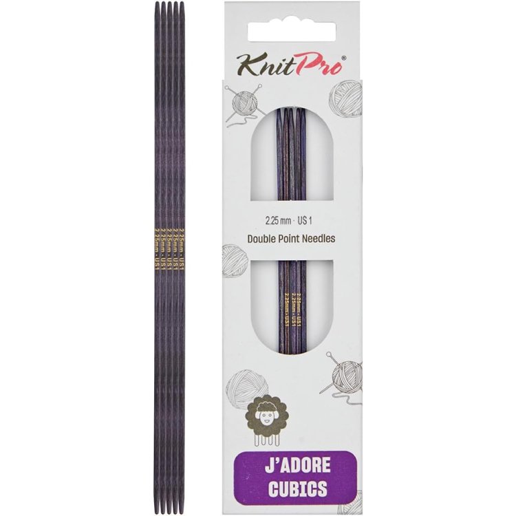 19002 Спицы носочные 2.25 мм J'adore Cubics KnitPro 15 см - 1 19002 Спицы носочные 2.25 мм J'adore Cubics KnitPro 15 см - 1