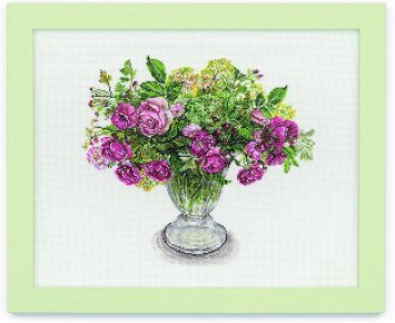 552110 Цветочная композиция с осенней розой. Набор для вышивки крестом Cosmo Fujico - 1 552110 Цветочная композиция с осенней розой. Набор для вышивки крестом Cosmo Fujico - 1