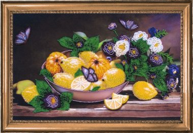  292 Лимоны и айва. Набор для вышивания бисером Butterfly