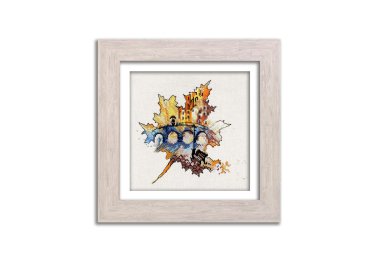  N025 Осінній лист. Набір для вишивки хрестом Кольорова