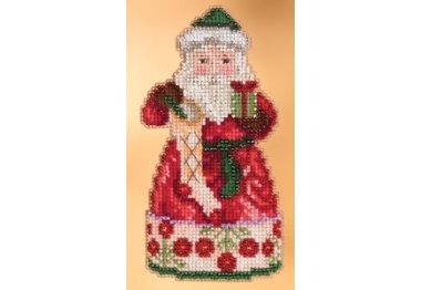 вишивка гладдю JS203105 Різдвяний Дух Санта. Набір для вишивки в змішаній техніці Mill Hill