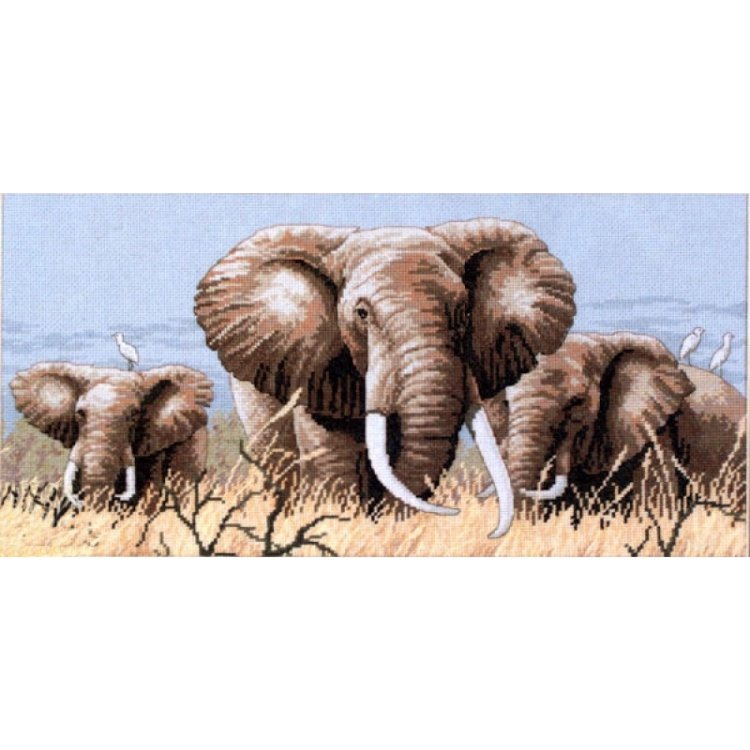 4365 Африканские слоны. Набор для вышивки крестом Classic Design - 1