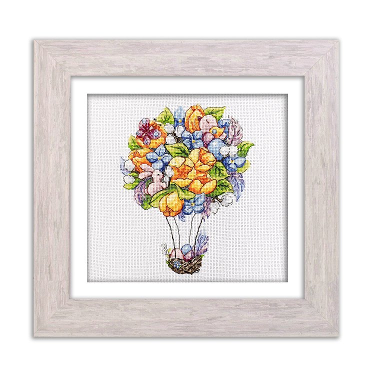 N098 Квітковий політ великодня. Набір для вишивки хрестом Кольорова - 1