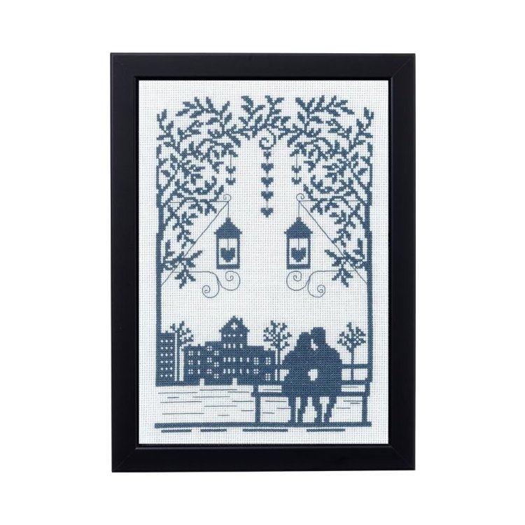 92-9367 Пара на скамейке (Couple on bench. Набор для вышивания крестом PERMIN - 1 92-9367 Пара на скамейке (Couple on bench. Набор для вышивания крестом PERMIN - 1