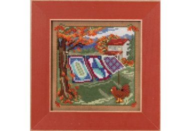 вишивка гладдю MH141621 Сільські ковдри. Набір для вишивки в змішаній техніці Mill Hill