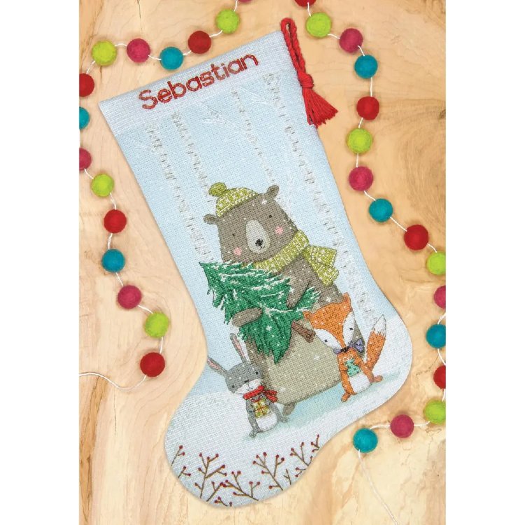 70-09621 Набір для вишивання хрестиком &quot;Woodland Animals Stocking&quot; &quot;Лісові тварини&quot; DIMENSIONS - 1