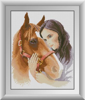 30942 Дівчина з конем. Набір для малювання камінням - 1