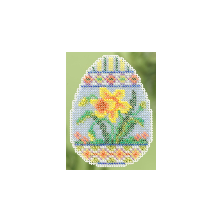 MH185102 Яйце з нарцисами. Набір для вишивки в змішаній техниці Mill Hill - 1