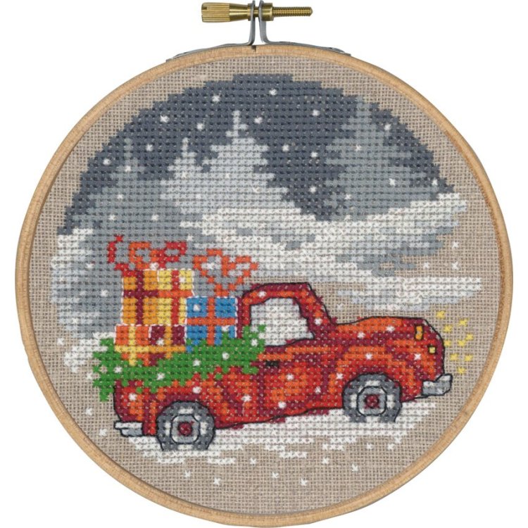 13-8244 Красный пикап (Red truck. Набор для вышивания крестом PERMIN - 1 13-8244 Красный пикап (Red truck. Набор для вышивания крестом PERMIN - 1