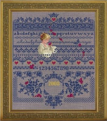 LL64 Троянди Семплер. Схема для вишивки хрестиком на папері Lavender &amp; Lace - 1