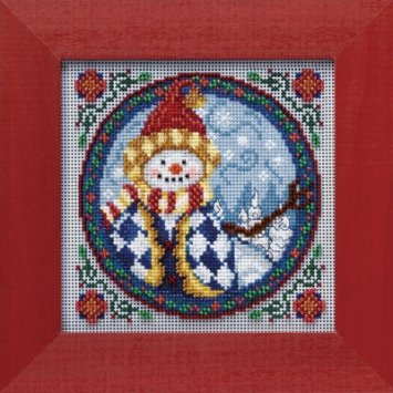 JS149104 Западный снеговик. Набор для вышивки в смешанной технике Mill Hill - 1