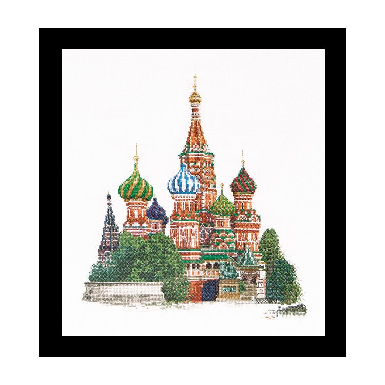 513 St. Basil's Cathedral Moscow Linen. Набор для вышивки крестом Thea Gouverneur - 1