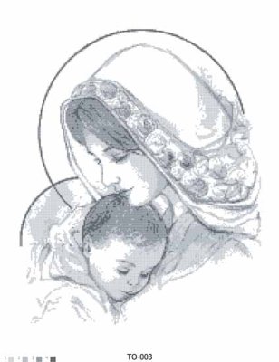 ТО-003 Мария с ребенком серая. Схема для вышивки бисером (атлас) ТМ Барвиста Вишиванка - 1