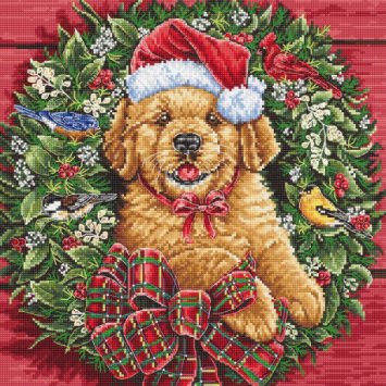 Набір для вишивання хрестиком L8053 Christmas Puppy. Letistitch - 1