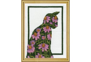  Квітковий кіт. Набір для вишивки хрестиком Design Works арт. dw3206