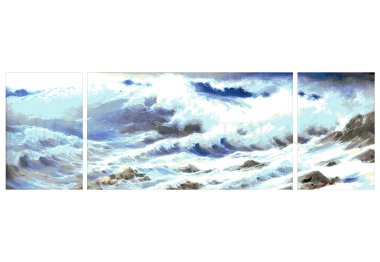  26-5418-НБТ Бурхливе море (триптих). Набір для вишивки бісером ТМ Токарєва А.