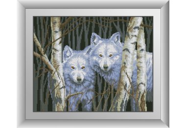  30653 Белые волки. Набор для рисования камнями Dreamart
