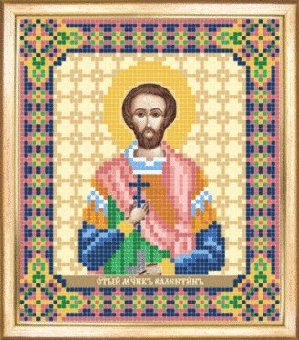 СБИ-092 Именная икона святой мученик Валентин. Схема для вышивания бисером - 1
