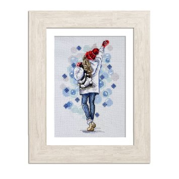 N094 Закохана в зиму. Набір для вишивки хрестом Кольорова - 1