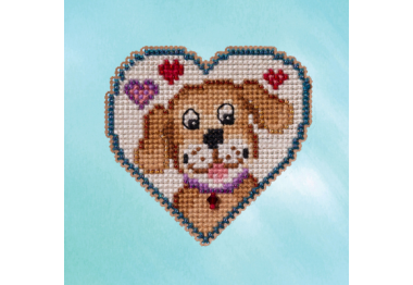 вишивка гладдю MH182315 Собача любов. Набір для вишивки в змішаній техниці Mill Hill