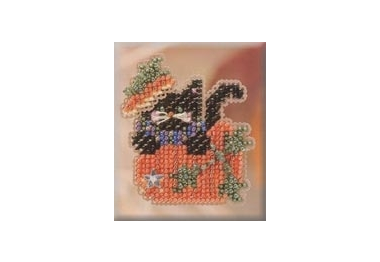 вишивка гладдю MHAH63 Чорне кошеня. Набір для вишивки в змішаній техниці Mill Hill