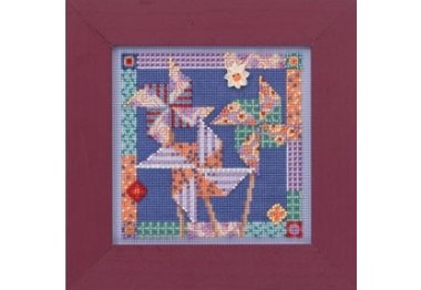 вышивка гладью MH144102 Цветочное колесо. Набор для вышивки в смешанной технике Mill Hill