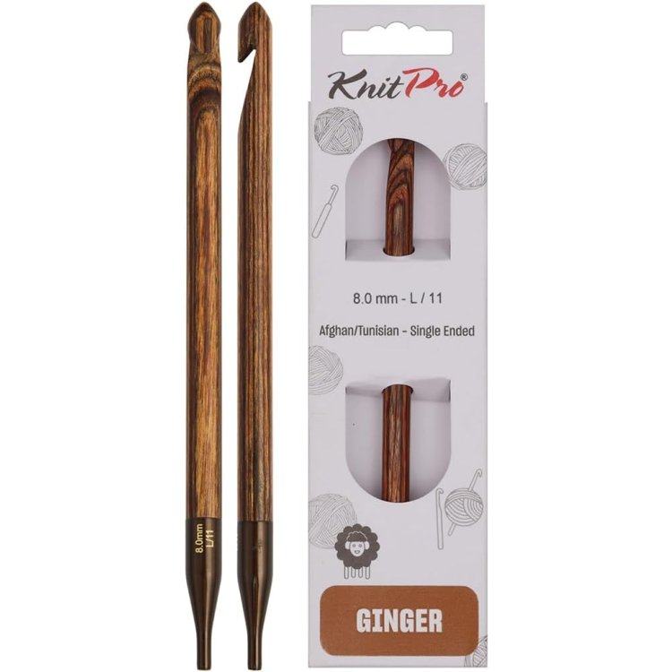 31270 Крючок односторонній туніський з`ємний Ginger KnitPro, 8.00 мм - 1 31270 Крючок односторонній туніський з`ємний Ginger KnitPro, 8.00 мм - 1