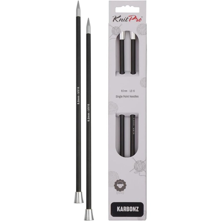41262 Спицы прямые Karbonz KnitPro 25 см 6.00 мм - 1 41262 Спицы прямые Karbonz KnitPro 25 см 6.00 мм - 1