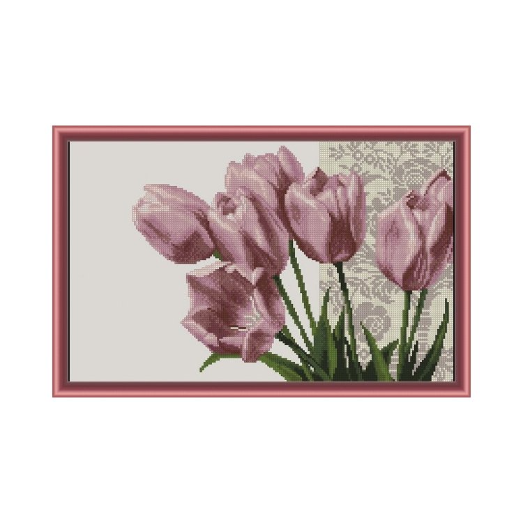 400/57 Розовые тюльпаны. Набор для вышивки крестом Фантазия - 1
