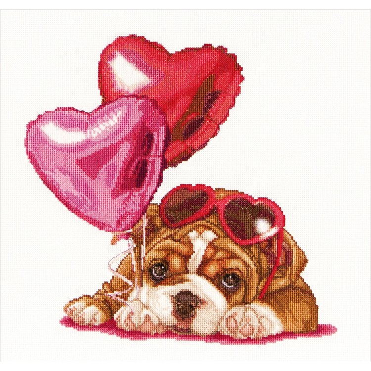 739A Valentine's Puppy Aida. Набор для вышивки крестом Thea Gouverneur - 1