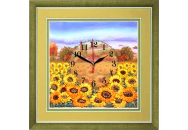  ЧНЛ-2006 Годинники Жовте поле соняшників. Набір для вишивки стрічками Марічка