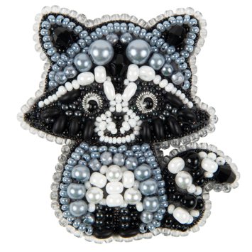 БП-347 Енот. Набор для изготовления броши Crystal Art - 1