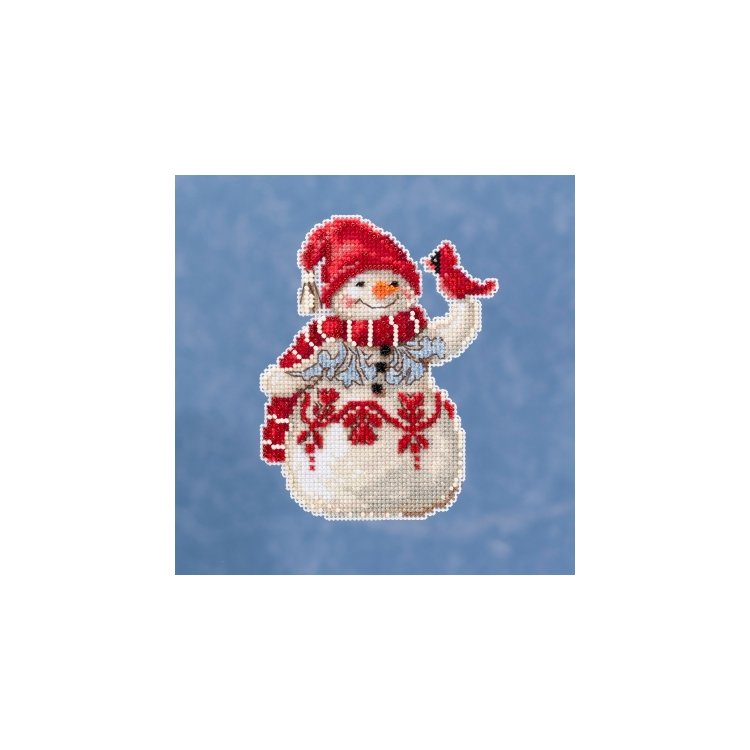 JS201914 Снеговик. Набор для вышивки в смешанной технике Mill Hill - 1