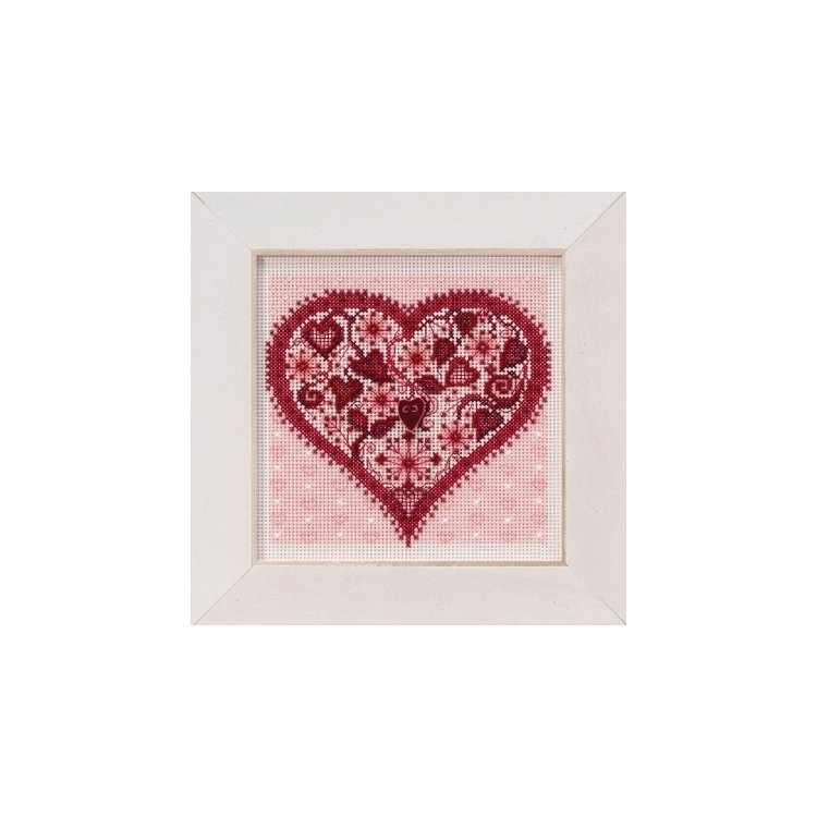 MH141912 Сердце Валентинка. Набор для вышивки в смешанной технике Mill Hill - 1