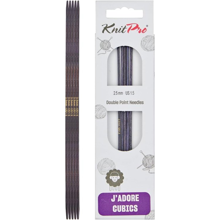 19003 Спицы носочные 2.50 мм J'adore Cubics KnitPro 15 см - 1 19003 Спицы носочные 2.50 мм J'adore Cubics KnitPro 15 см - 1