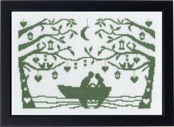 92-9366 Пара в човні (Couple in boat. Набір для вишивання хрестом PERMIN - 1
