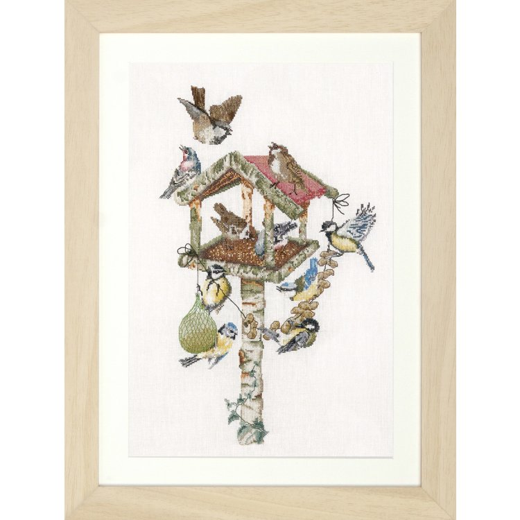 593 Birds at the Feeder Linen. Набір для вишивки хрестом Thea Gouverneur - 1