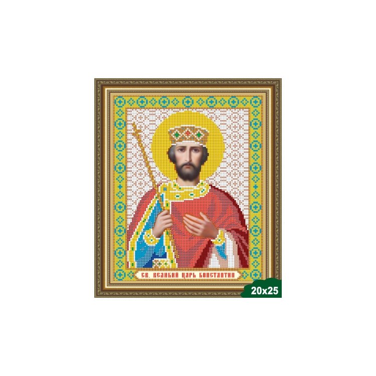 VIA4027 Святий Великий Цар Костянтин. Схема для вишивки бісером - 1