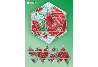 алмазная вышивка IP002 Новогодний шар Розы. Набор алмазной вышивки ТМ Вдохновение