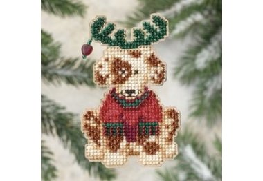 вышивка гладью MH189303 Пес с рожками. Набор для вышивки в смешанной технике Mill Hill