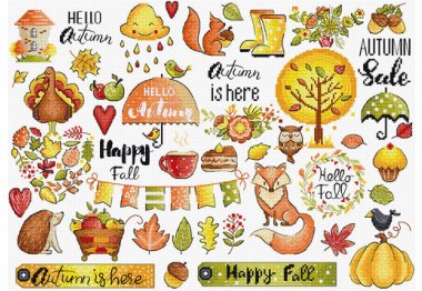  Набор для вышивки крестом L8221 Autumn Sampler. Letistitch