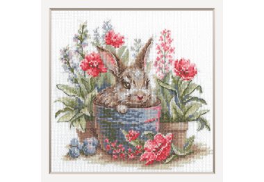  A1030 Квітуче зайченя. Набір для вишивки хрестиком AINE