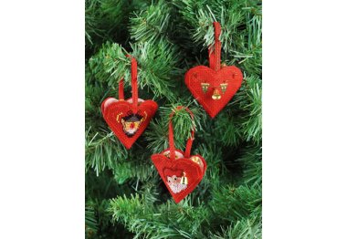  01-5236 Сердечка. Набір для вишивання хрестом PERMIN