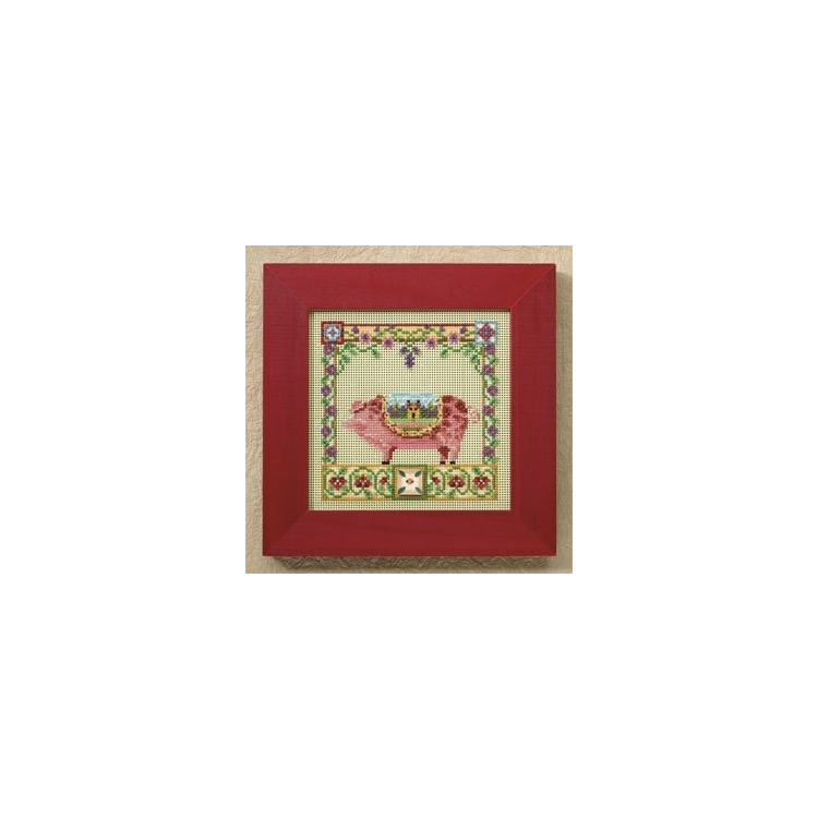 JS148503 Свиня Персі. Набір для вишивки в змішаній техниці Mill Hill - 1