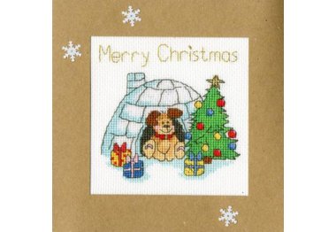  XMAS25 Набор для вышивания крестом (рождественская открытка) Winter Woof "Зимний гав" Bothy Threads