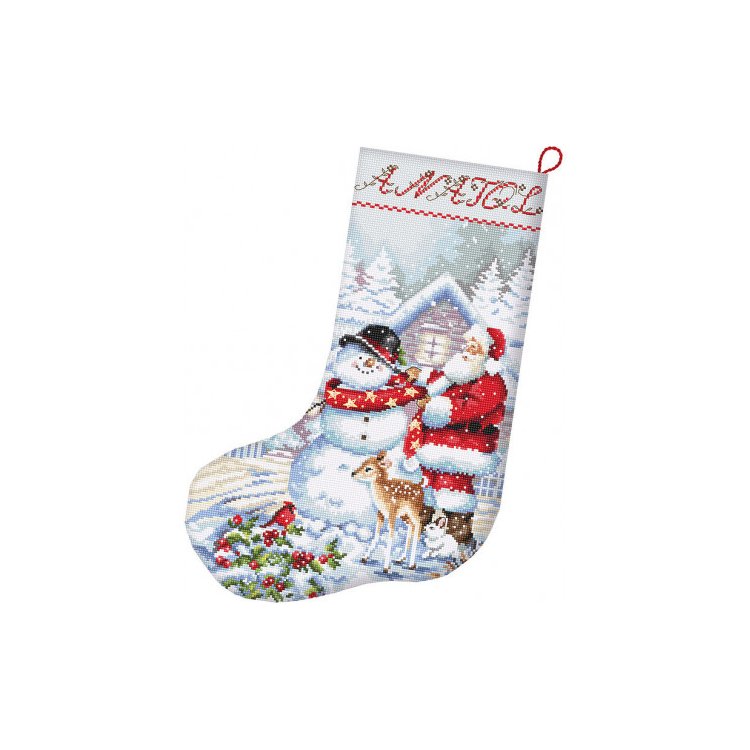Набір для вишивки хрестиком L8016 Snowman and Santa Stocking. Letistitch - 1