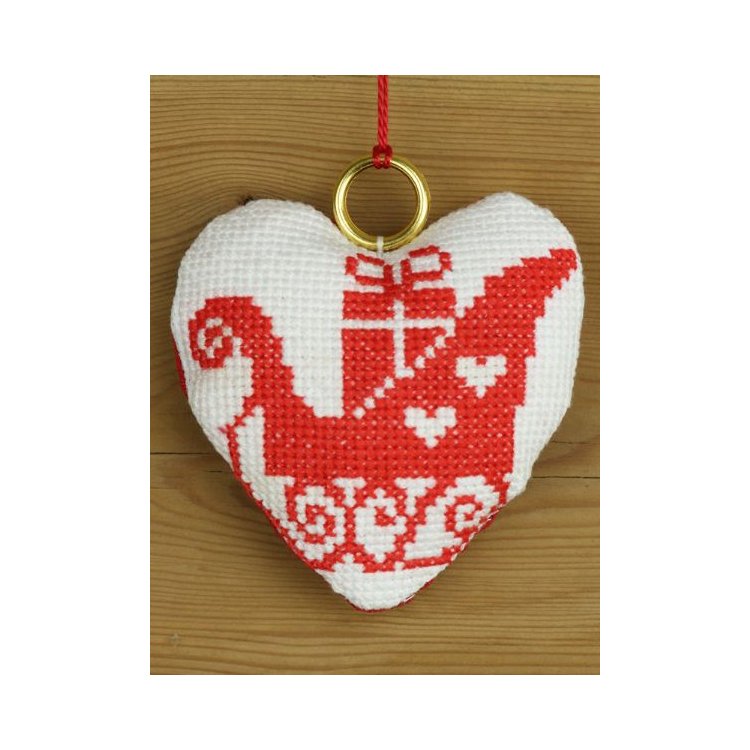 01-6252 Червоні сані. Набір для вишивання хрестом PERMIN - 1 01-6252 Червоні сані. Набір для вишивання хрестом PERMIN - 1