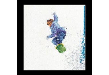  3055 Snowboarder Linen. Набор для вышивки крестом Thea Gouverneur